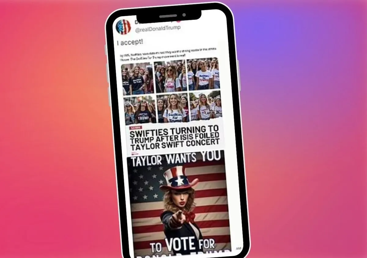 Trump Shares Fake AI Image of Taylor Swift Endorsement, Sparks Controversy