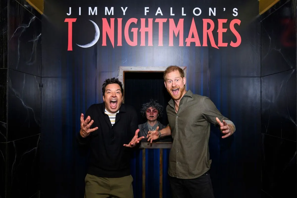 Prince Harry Braves Haunted Maze on Jimmy Fallon's Show