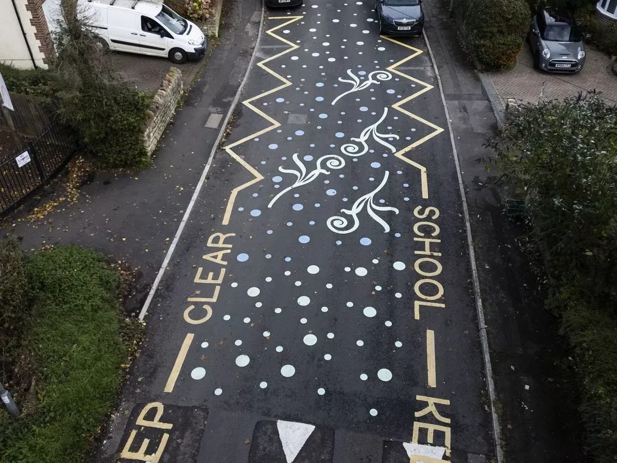 colorful-road-markings-near-frome-schools-spark-safety-concerns